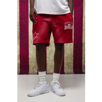 Lockere Jersey-Shorts mit Print - Rot - M, Rot von boohooman