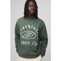 Regular Athletic Club Printed Extended Neck Sweatshirt - Grün - XL, Grün von boohooman