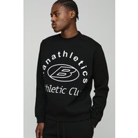 Regular Athletic Club Printed Extended Neck Sweatshirt - Schwarz - M, Schwarz Regular Athletic Club Printed Extended Neck Sweatshirt - Schwarz - M, Schwarz von boohooman