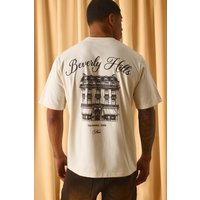 T-Shirt mit Beverly Hills Print - Ecru - XS, Ecru T-Shirt mit Beverly Hills Print - Ecru - XS, Ecru von boohooman