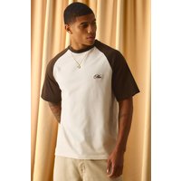 Besticktes Ragan T-Shirt - Braun - XS, Braun Besticktes Ragan T-Shirt - Braun - XS, Braun von boohooman