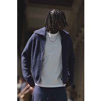 Besticktes Sweatshirt mit 1/4 Reißverschluss und Trichterkragen - Blau - M, Blau von boohooman