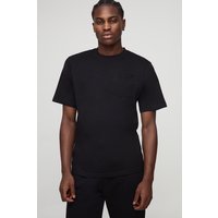 Basic Rundhals T-Shirt mit Tasche - Schwarz - S, Schwarz von boohooman