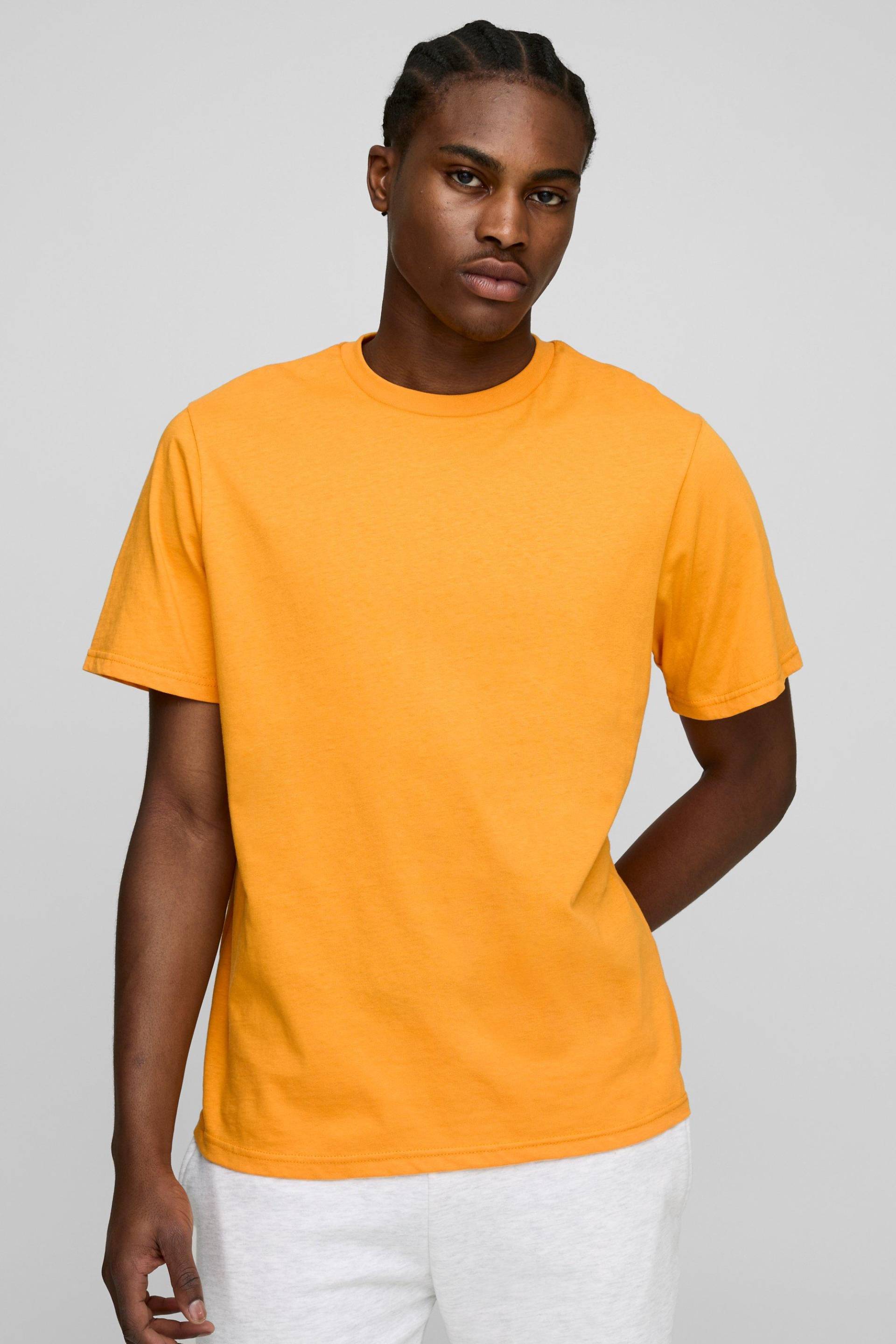 Basic Rundhals T-Shirt - Orange - XL, Orange Basic Rundhals T-Shirt - Orange - XL, Orange von boohooman