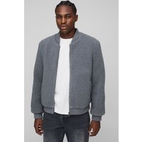 Borg-Bomberjacke - Grau - XS, Grau Borg-Bomberjacke - Grau - XS, Grau von boohooman