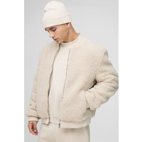 Borg-Bomberjacke - Grau - XS, Grau Borg-Bomberjacke - Grau - XS, Grau von boohooman