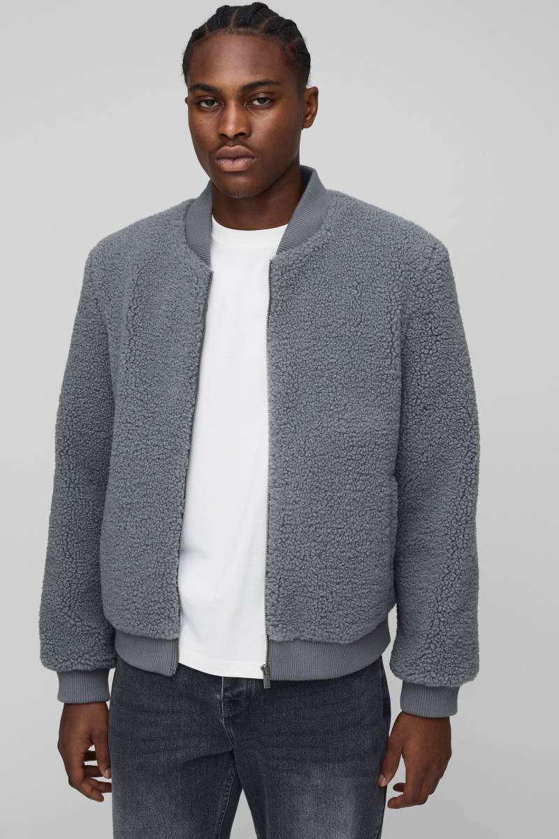Borg-Bomberjacke - Grau - XS, Grau Borg-Bomberjacke - Grau - XS, Grau von boohooman