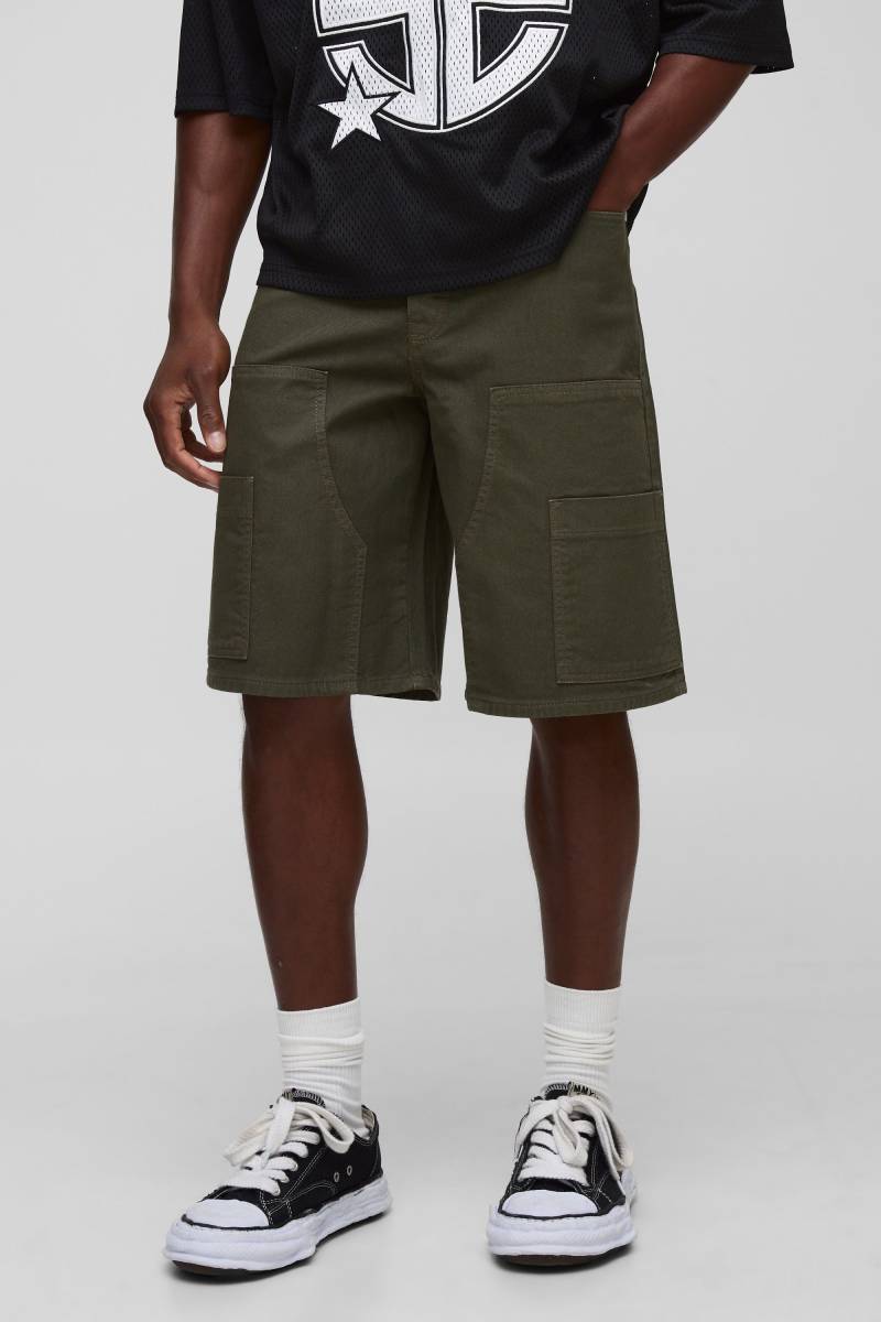 Cargo-Jeansshorts - Khaki - 34, Khaki von boohooman
