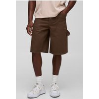 Gefärbte Denim-Jorts - Braun - 34, Braun Gefärbte Denim-Jorts - Braun - 34, Braun von boohooman