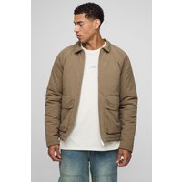 Harrington-Jacke in Knitteroptik mit Nylon-Tasche - Grün - XS, Grün Harrington-Jacke in Knitteroptik mit Nylon-Tasche - Grün - XS, Grün von boohooman