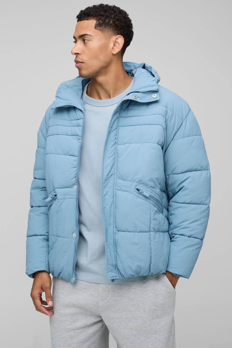 Gepolsterte Steppjacke mit Detail - Blau - XS, Blau von boohooman