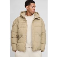 Gepolsterte Steppjacke mit Detail - Grau - XS, Grau Gepolsterte Steppjacke mit Detail - Grau - XS, Grau von boohooman