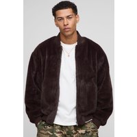 Kunstfell-Bomberjacke - Braun - XS, Braun Kunstfell-Bomberjacke - Braun - XS, Braun von boohooman