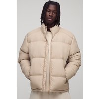 Steppjacke mit Trichterkragen in Beige - Grau - XS, Grau Steppjacke mit Trichterkragen in Beige - Grau - XS, Grau von boohooman