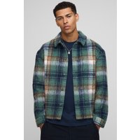 Kariertes Overshirt - Grün - XS, Grün von boohooman