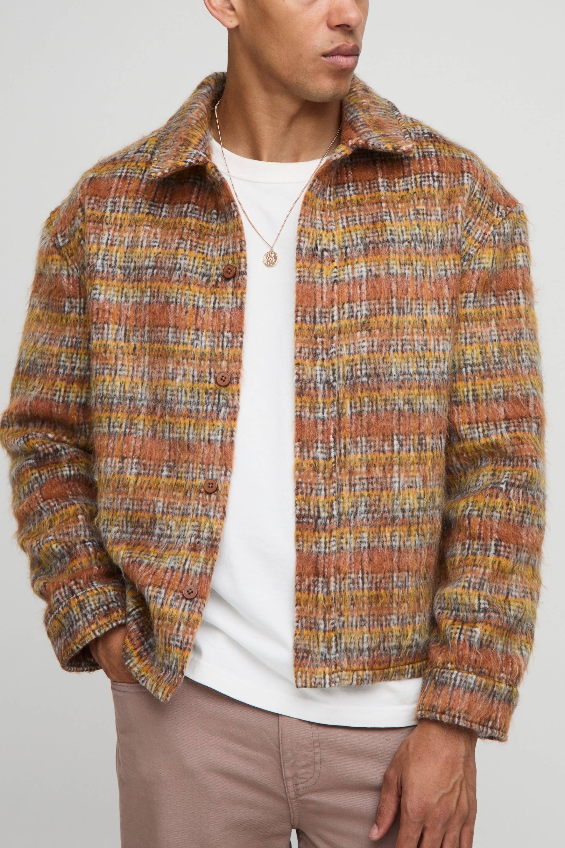 Kariertes Overshirt - Orange - XS, Orange Kariertes Overshirt - Orange - XS, Orange von boohooman