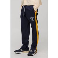 Regular Fit Homme Trikot-Jogginghose mit Streifen und geteiltem Saum - Blau - M, Blau von boohooman