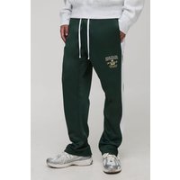 Regular Fit Homme Trikot-Jogginghose mit Streifen und geteiltem Saum - Grün - XL, Grün von boohooman