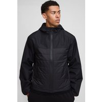 Gesteppte Jacke mit Kapuze - Schwarz - XS, Schwarz Gesteppte Jacke mit Kapuze - Schwarz - XS, Schwarz von boohooman
