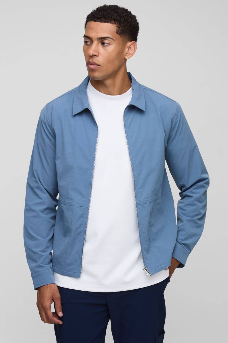 Langärmlige Shacket - Blau - XS, Blau Langärmlige Shacket - Blau - XS, Blau von boohooman