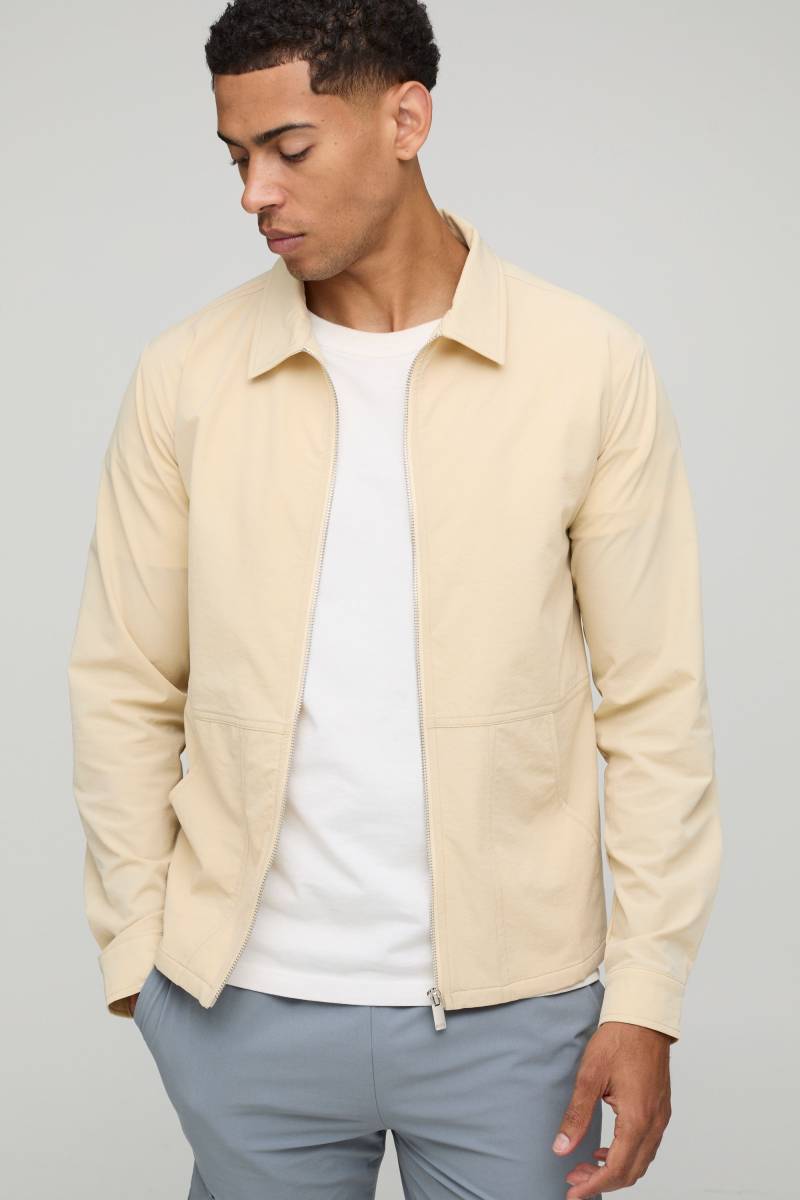 Langärmlige Shacket - Ecru - XS, Ecru von boohooman