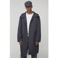Langer Parka mit Kapuze - Grau - S, Grau von boohooman