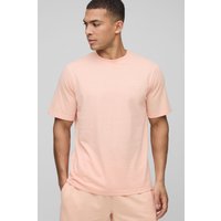 Man Basic Rundhals T-Shirt - Pfirsich - M, Pfirsich von boohooman