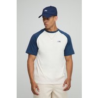 Besticktes Raglan T-Shirt - Ecru - XS, Ecru Besticktes Raglan T-Shirt - Ecru - XS, Ecru von boohooman