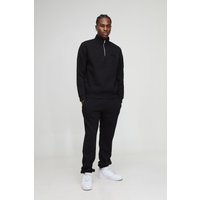 Regular Fit Man Zip Funnel Neck Sweatshirt Tracksuit - Schwarz - S, Schwarz von boohooman