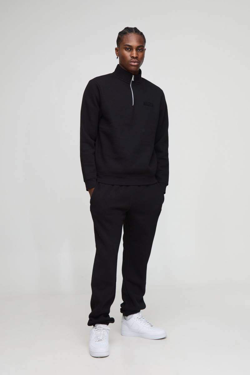 Regular Fit Man Zip Funnel Neck Sweatshirt Tracksuit - Schwarz - XS, Schwarz Regular Fit Man Zip Funnel Neck Sweatshirt Tracksuit - Schwarz - XS, Schwarz von boohooman