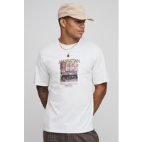 T-Shirt mit Manhattan-Print - Ecru - XS, Ecru von boohooman