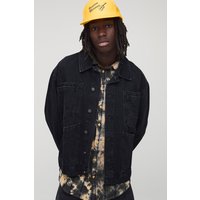 Regular Fit Harrington-Jacke mit Taschen - Schwarz - L, Schwarz Regular Fit Harrington-Jacke mit Taschen - Schwarz - L, Schwarz von boohooman