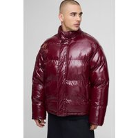 Wendbare Steppjacke mit Trichterkragen - Burgund - L, Burgund von boohooman