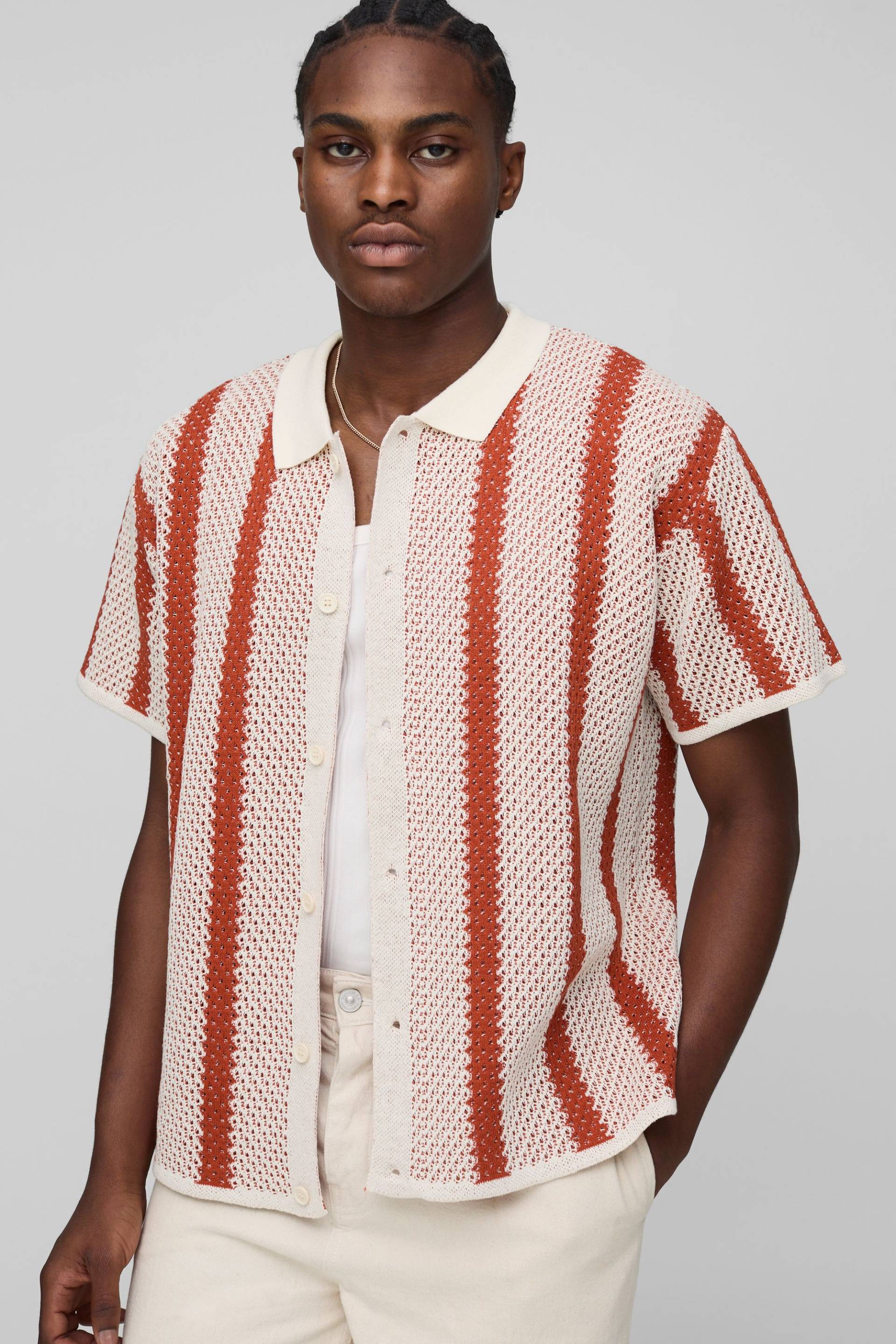 Gestreiftes Hemd - Orange - XS, Orange Gestreiftes Hemd - Orange - XS, Orange von boohooman