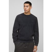 Geripptes Sweatshirt mit Man-Stickerei - Grau - XS, Grau Geripptes Sweatshirt mit Man-Stickerei - Grau - XS, Grau von boohooman