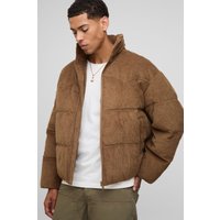 Cord-Steppjacke mit Trichterkragen - Beige - XS, Beige Cord-Steppjacke mit Trichterkragen - Beige - XS, Beige von boohooman