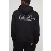 Hoodie mit Homme-Stickerei - Schwarz - XS, Schwarz Hoodie mit Homme-Stickerei - Schwarz - XS, Schwarz von boohooman