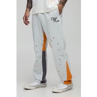 Jogginghose mit Farbspritzern - Grau - M, Grau von boohooman