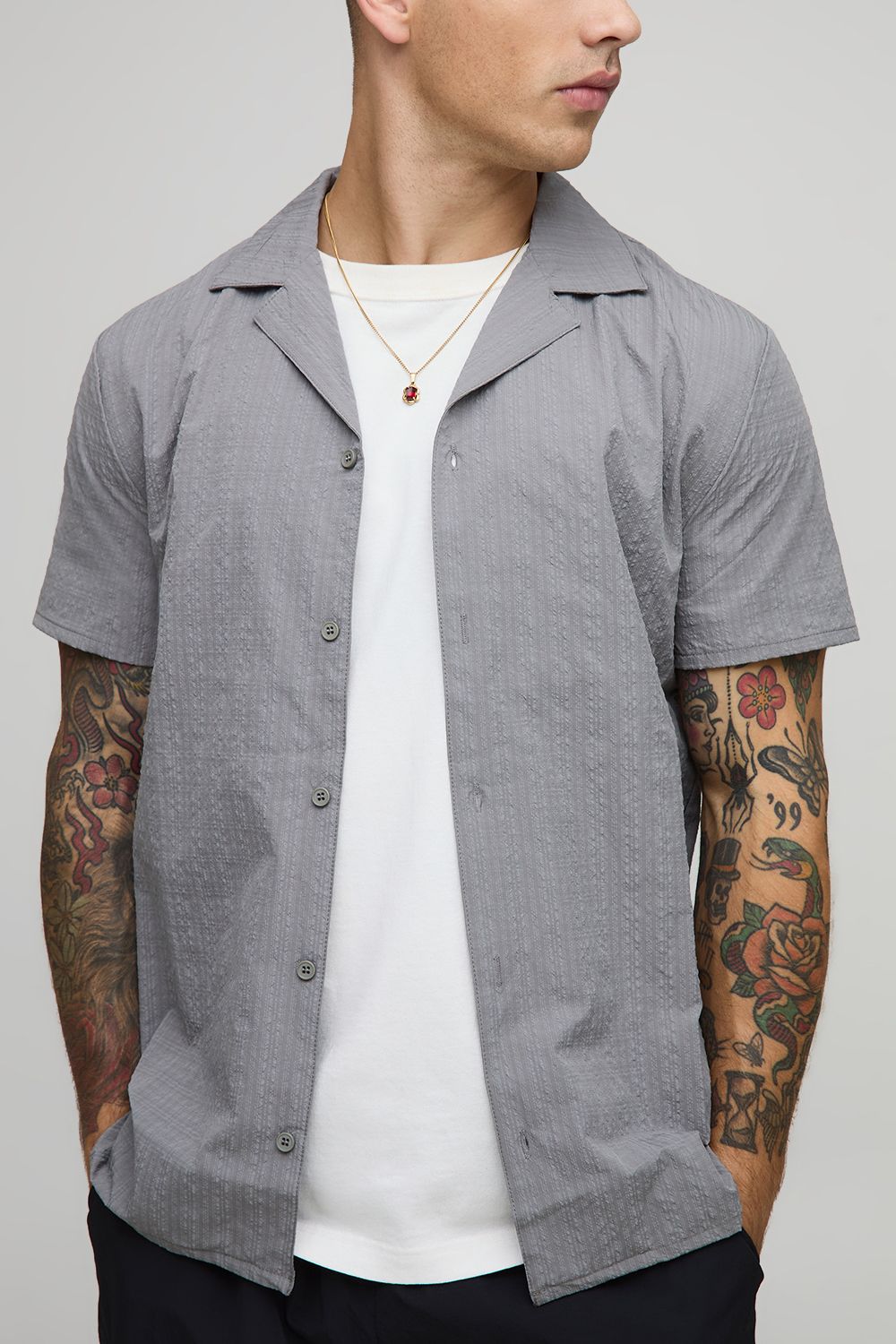 Kariertes Hemd - Grau - XS, Grau Kariertes Hemd - Grau - XS, Grau von boohooman