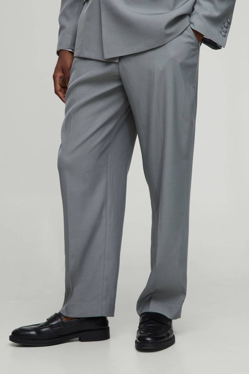 Lockere Hose mit Bundfalte - Grau - 32, Grau von boohooman