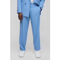 Anzughose mit weitem Bein - Blau - 34, Blau von boohooman