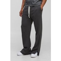 Lockere Schlag-Jogginghose mit geteiltem Saum - Grau - S, Grau von boohooman