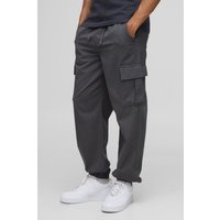 Lockere Chino Cargo-Hose - Grau - 30, Grau von boohooman