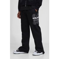 Lockere Worldwide 13 Jogginghose mit geteiltem Saum - Schwarz - XS, Schwarz Lockere Worldwide 13 Jogginghose mit geteiltem Saum - Schwarz - XS, Schwarz von boohooman