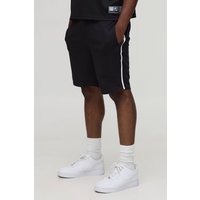 Lockere mittellange bestickte Shorts - Schwarz - L, Schwarz Lockere mittellange bestickte Shorts - Schwarz - L, Schwarz von boohooman