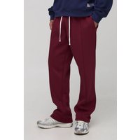 Lockere Jogginghose mit Naht-Detail - Burgund - XS, Burgund von boohooman