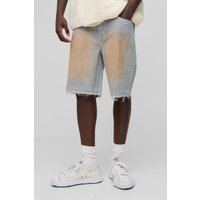 Lockere getönte Jeansshorts - stonewash - 28, stonewash von boohooman