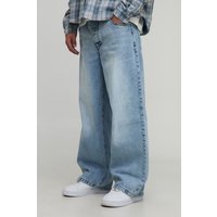 Relaxed Rigid Washed Jeans - Blau - 32R, Blau von boohooman