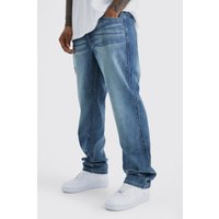 Relaxed Rigid Washed Jeans - Blau - 36R, Blau von boohooman