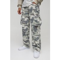 Locker zerrissene Camouflage Ripstop Cargo-Hose - Khaki - 28R, Khaki von boohooman